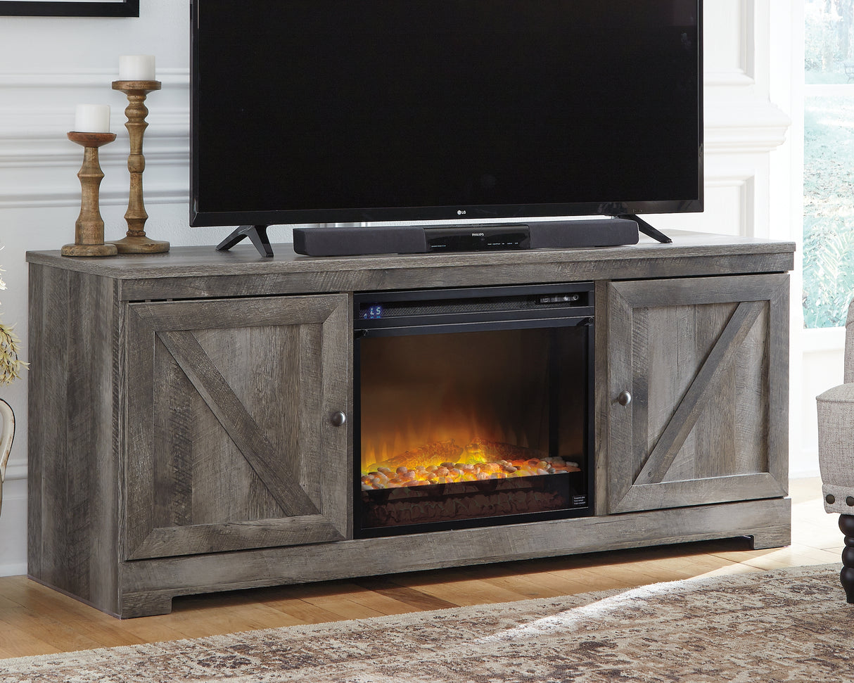 Furniture City Slidell - Ashley Furniture - Wynnlow 63" TV Stand with Electric Fireplace - 63" TV Stand with Electric Fireplace / Gray - W440W4
