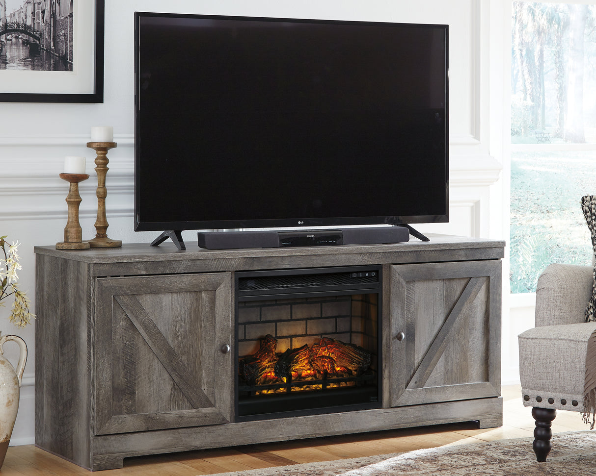Furniture City Slidell - Ashley Furniture - Wynnlow 63" TV Stand with Electric Fireplace - 63" TV Stand with Electric Fireplace / Gray - W440W9