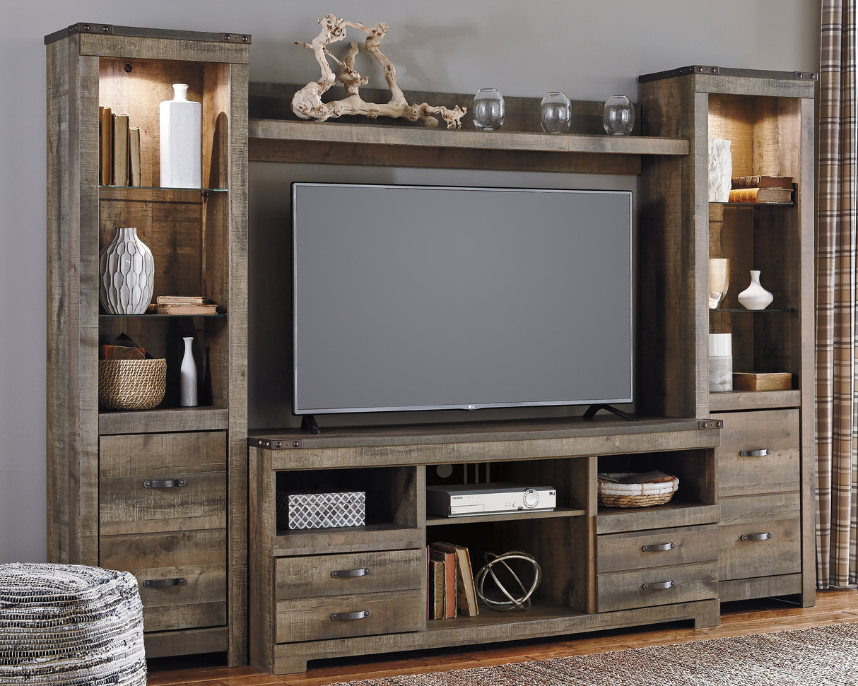 Furniture City Slidell - Ashley Furniture - Trinell Entertainment Center - 4-Piece Entertainment Center / Brown - W446W2