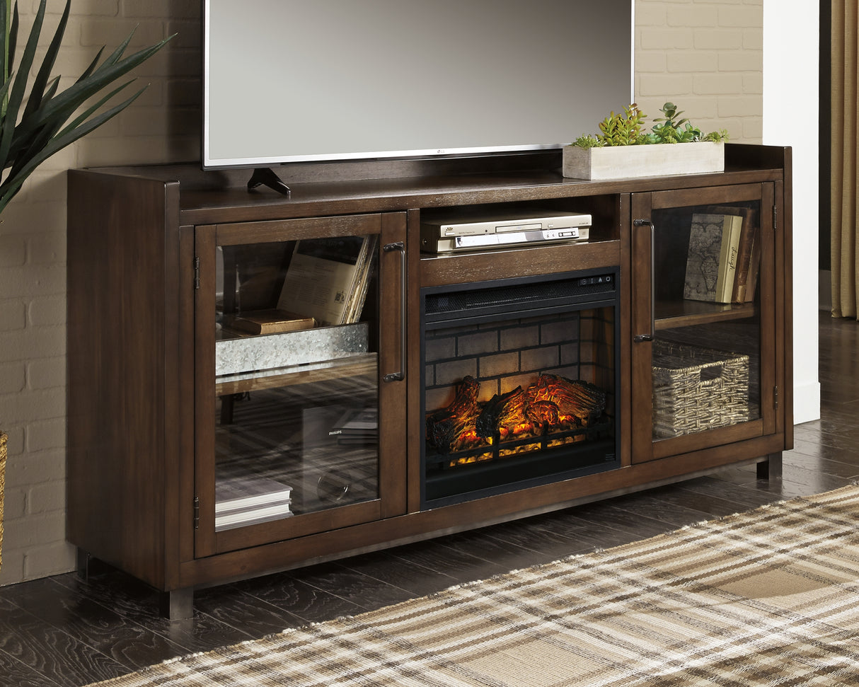 Furniture City Slidell - Ashley Furniture - Starmore 70" TV Stand with Electric Fireplace - 70" TV Stand with Electric Fireplace / Brown - W633W5