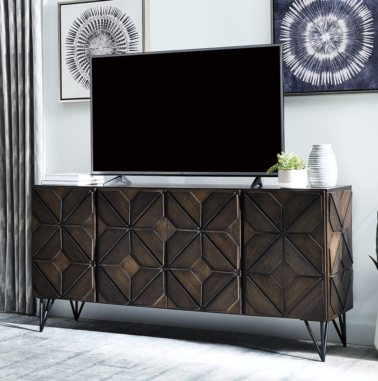 Furniture City Slidell - Ashley Furniture - Chasinfield 72" TV Stand - 72" / Dark Brown - W648-68