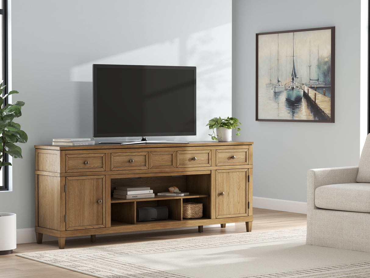Furniture City Slidell - Ashley Furniture - Sharlance 81" TV Stand - 81" / Light Brown - W655-68