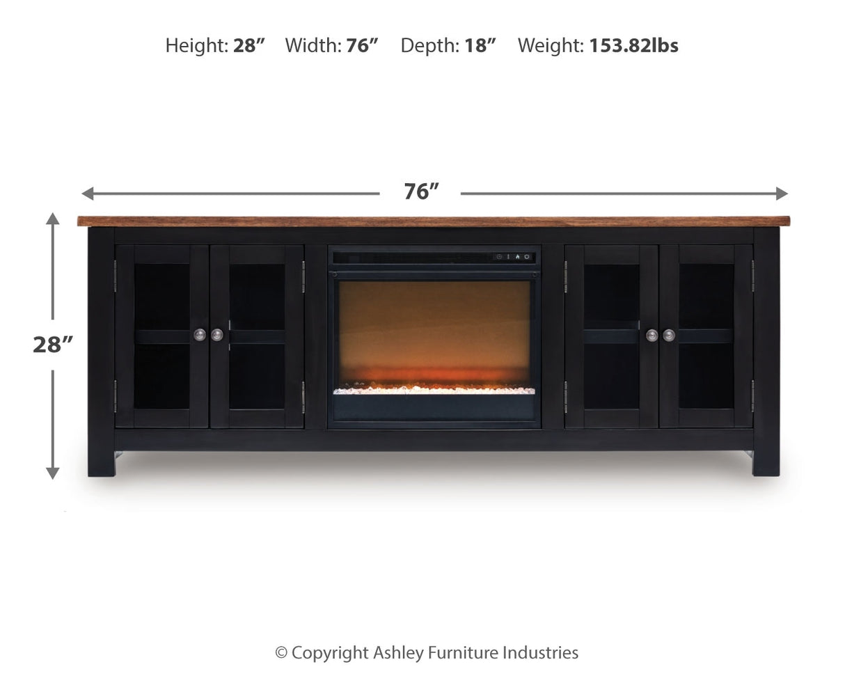 Wildenauer 76" TV Stand with Electric Fireplace