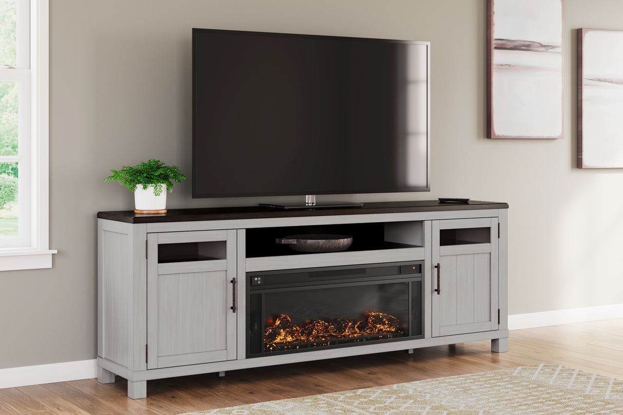 Furniture City Slidell - Ashley Furniture - Darborn 88" TV Stand with Electric Fireplace - 88" TV Stand with Electric Fireplace / Gray/Brown - W796W1