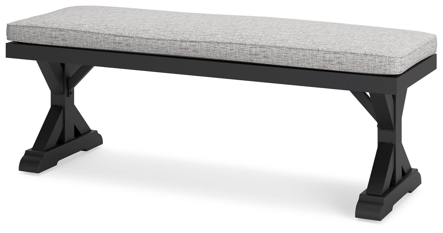 Beachcroft - Bench With Cushion - Black / Light Gray