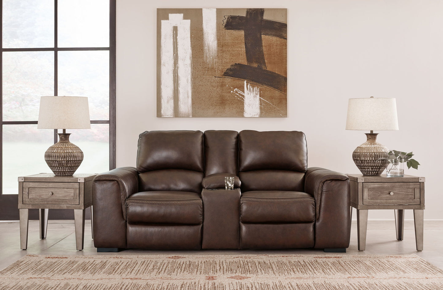 Alessandro - PWR REC Loveseat/Con/Adj HDRST - Walnut