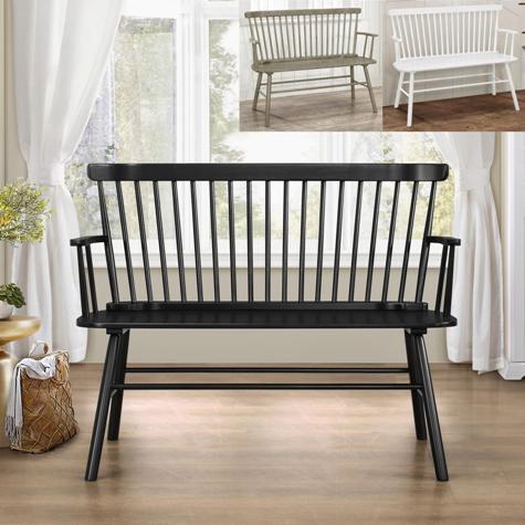JERIMIAH SPINDLEBACK BENCH BLACK