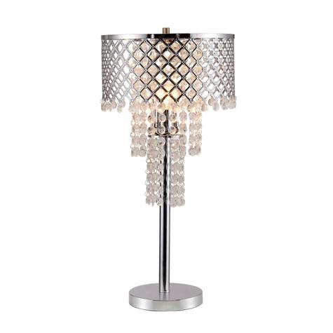 CRYSTAL ON MESH TABLE LAMP 28"H