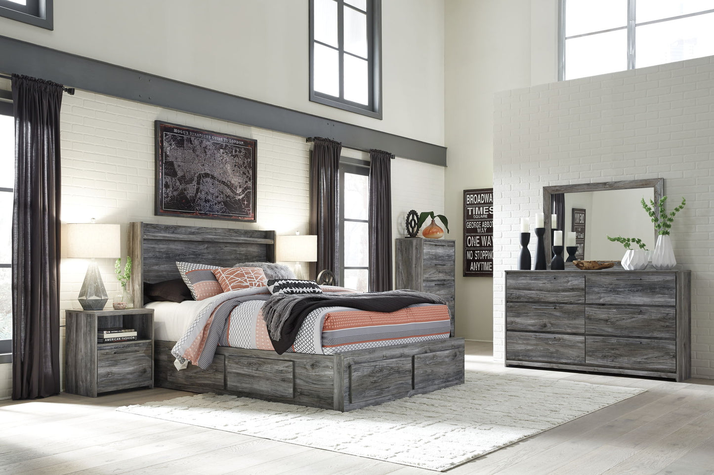 Baystorm - Panel Bedroom Set - Gray