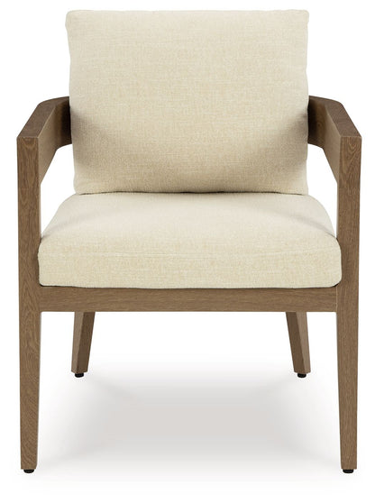Serene Bay - Arm Chair With Cushion (Set of 2) - Dark Brown / White