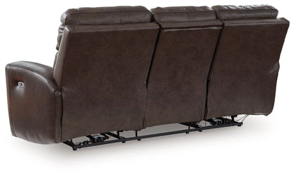 Crossplex - Power Reclining Sofa With Adjustable Headrest - Smoke