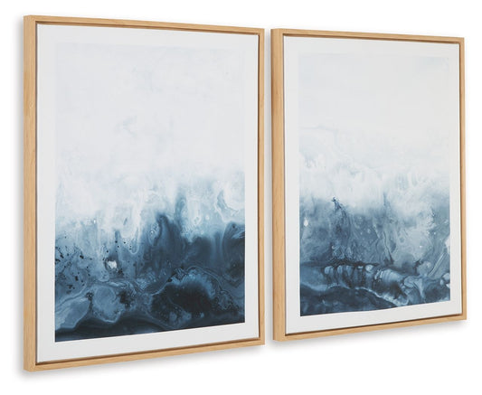 Holport - Wall Art Set (Set of 2) - Blue / White