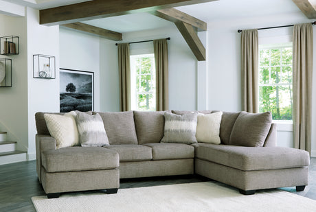 Furniture City Slidell - Ashley Furniture - Creswell Sectional - LAF 2-Piece Sectional with Chaise / Stone - 15305S1