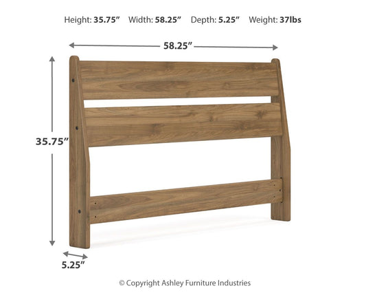 Deanlow - Full Panel Headboard - Honey