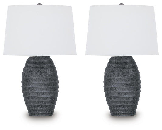 Caronick - Poly Table Lamp (Set of 2) - Antique Silver Finish
