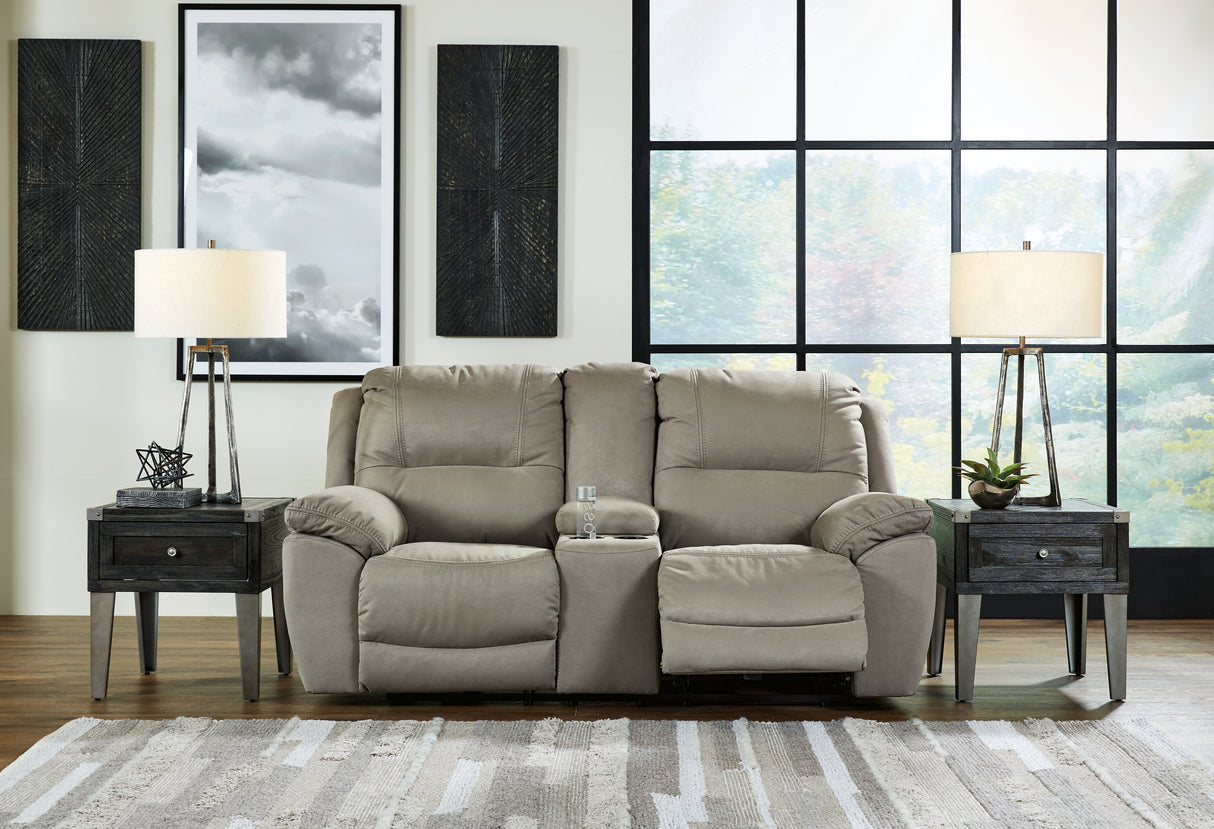 Furniture City Slidell - Ashley Furniture - Next-Gen Gaucho Living Room - DBL Rec Loveseat w/Console / Putty - 5420394