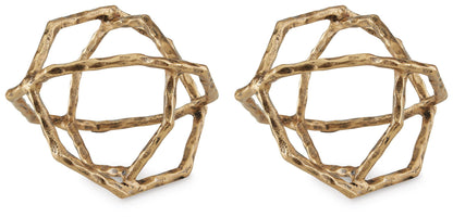 Laddington - Sculpture (Set of 2) - Antique Brass Finish