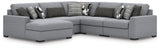 Furniture City Slidell - Ashley Furniture - Bealton Sectional - RAF 5-Piece Sectional with Chaise / Salt and Pepper - 61305S8