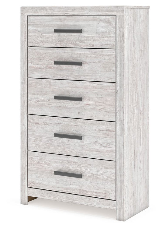 Cayboni - Five Drawer Chest - Whitewash
