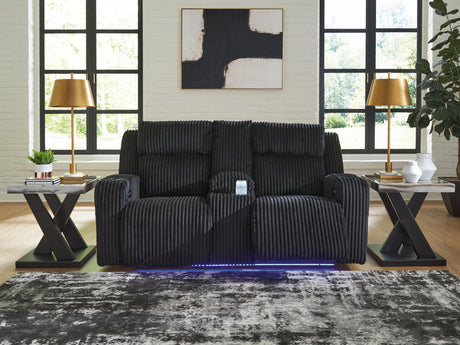 Furniture City Slidell - Ashley Furniture - Forest Lake Living Room - PWR REC Loveseat/CON/ADJ HDRST / Black - PC6420218