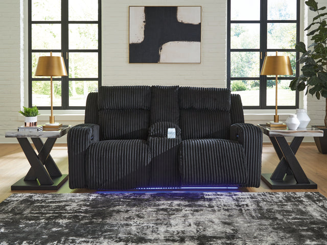 Furniture City Slidell - Ashley Furniture - Forest Lake Living Room - PWR REC Loveseat/CON/ADJ HDRST / Black - PC6420218