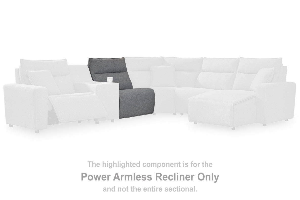 Furniture City Slidell - Ashley Furniture - ModMax II Sectional - PWR Armless REC w/ADJ Headrest / Salt and Pepper - 6590631