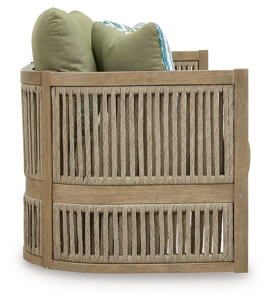 Serena Shores - Sofa With Cushion - Beige / Green