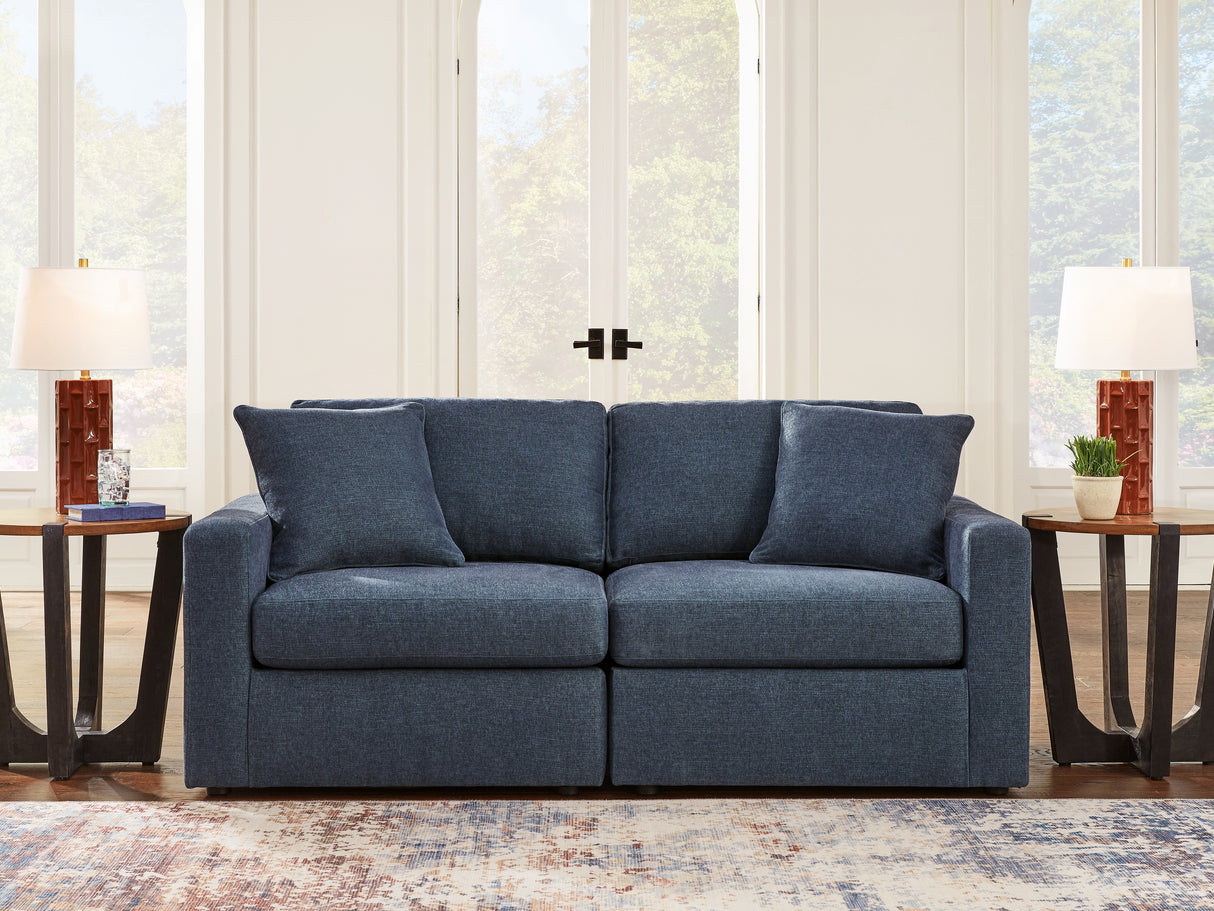 Furniture City Slidell - Ashley Furniture - Modmax Sectional - RAF 7-Piece Sectional with Audio Console / Ink - 92121S75