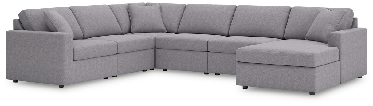Furniture City Slidell - Ashley Furniture - Modmax Sectional - RAF 6-Piece Sectional with Chaise / Granite - 92104S46