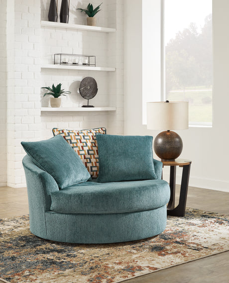 Furniture City Slidell - Ashley Furniture - Laylabrook Living Room - Oversized Swivel Accent Chair / Teal - 9220621