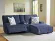 Furniture City Slidell - Ashley Furniture - Acklen Place Sectional - 2-Piece Power Reclining Sectional / Navy - 93607S16