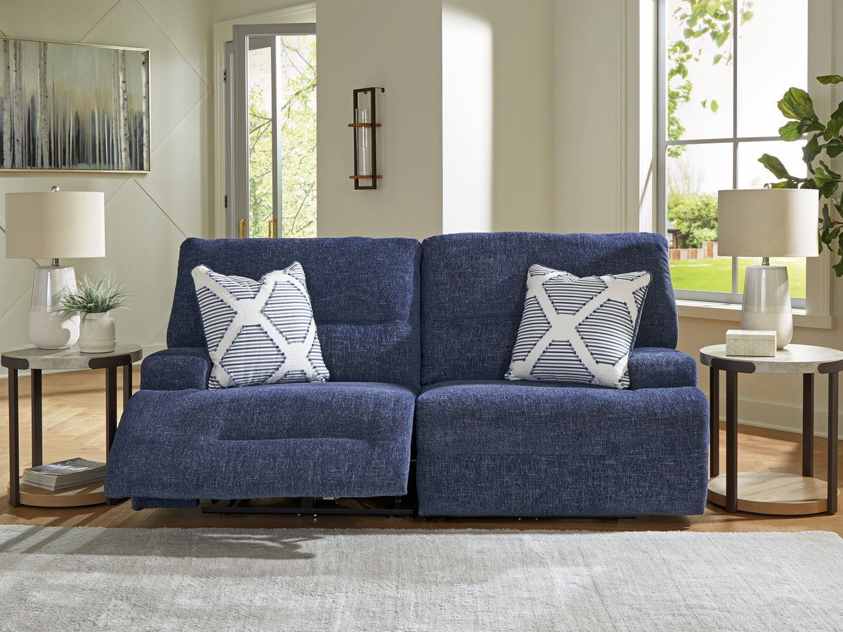 Furniture City Slidell - Ashley Furniture - Acklen Place Sectional - 2-Piece Power Reclining Sectional / Navy - 93607S16