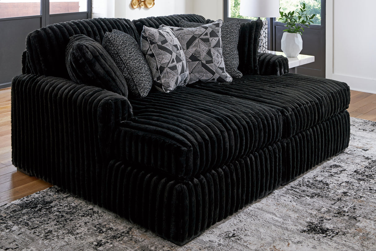 Furniture City Slidell - Ashley Furniture - Midnight-Madness Sectional - RAF Super Chaise / Onyx - 98103S8