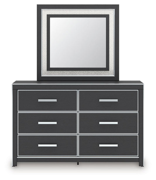 Zuraleus - 4 Pc. - Queen Upholstered Bed With Roll Slats, Dresser, Mirror And Nightstand - Black