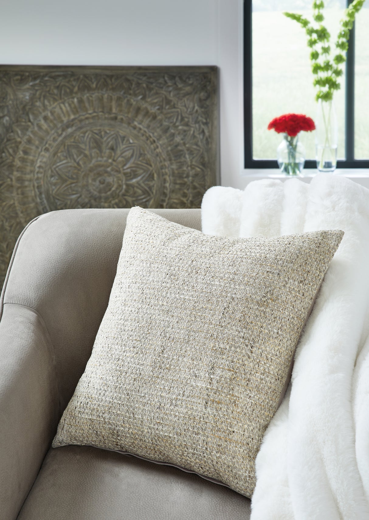 Furniture City Slidell - Ashley Furniture - Erline Pillows - Pillow (4/CS) / Cement - A1000895