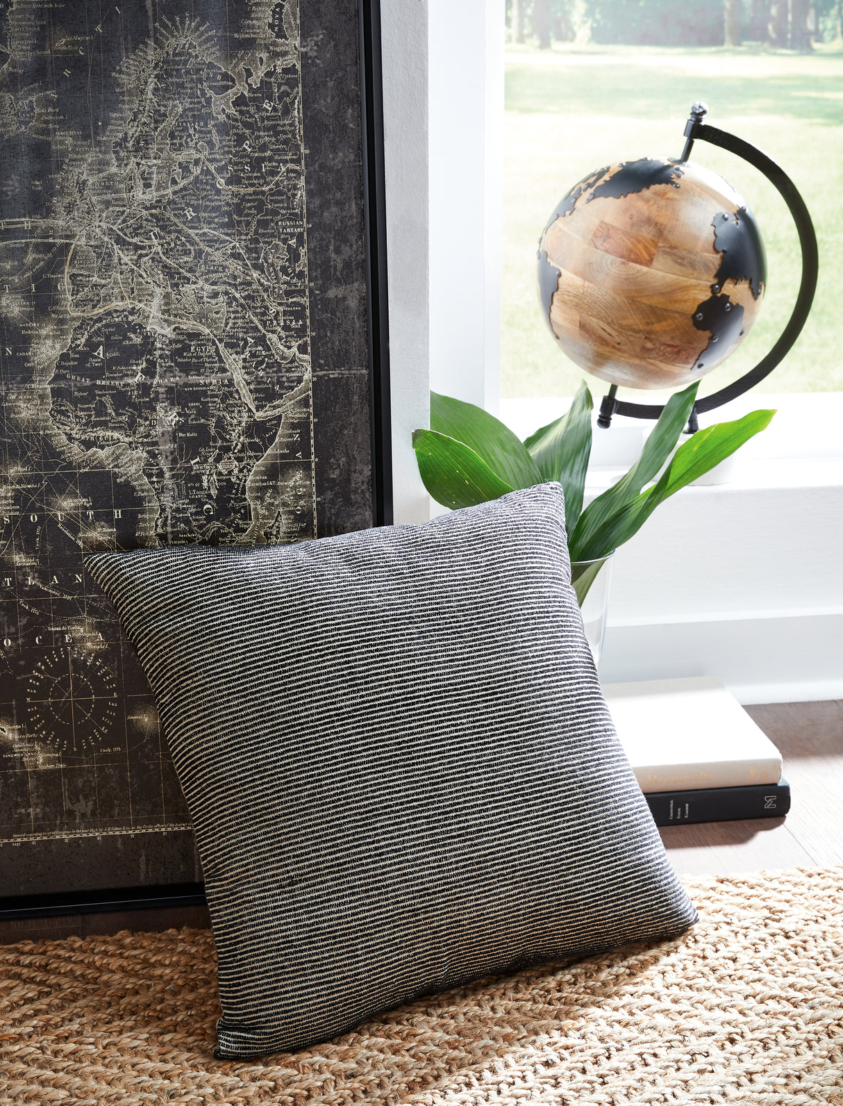 Furniture City Slidell - Ashley Furniture - Edelmont Pillows - Pillow (4/CS) / Black/Linen - A1000962