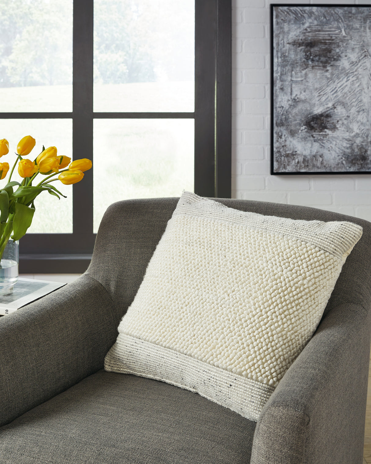 Furniture City Slidell - Ashley Furniture - Rowcher Pillows - Pillow (4/CS) / Gray/White - A1001004