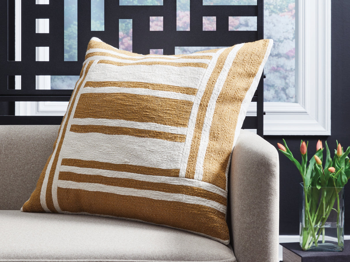 Furniture City Slidell - Ashley Furniture - Darrman Pillows - Pillow (4/CS) / Ochre/Ivory - A1001116