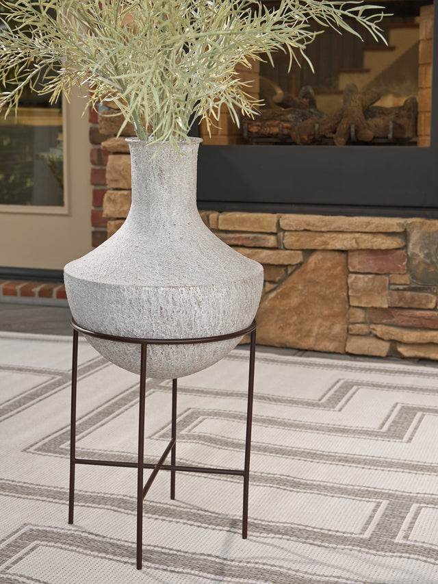 Furniture City Slidell - Ashley Furniture - Estonbank Vase - Vase Set / Distressed Cream - A2000747A1