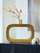 Furniture City Slidell - Ashley Furniture - Lawtonville Vase - Vase / Antique Gold Finish - A2000751