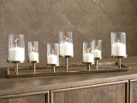 Furniture City Slidell - Ashley Furniture - Wallmond Candle Holder - Candle Holder / Antique Brass Finish - A2000820