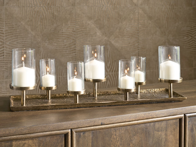 Furniture City Slidell - Ashley Furniture - Wallmond Candle Holder - Candle Holder / Antique Brass Finish - A2000820