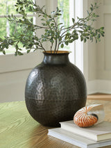 Furniture City Slidell - Ashley Furniture - Woody Vase - Vase / Pewter/Gold Finish - A2000844