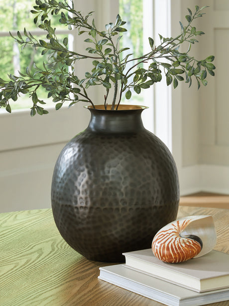 Furniture City Slidell - Ashley Furniture - Woody Vase - Vase / Pewter/Gold Finish - A2000844