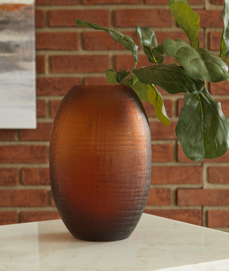 Furniture City Slidell - Ashley Furniture - Embersen Vase - Vase (2/CS) / Amber - A2900002