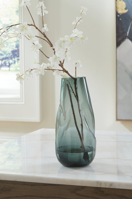 Furniture City Slidell - Ashley Furniture - Beamund Vase - Vase (2/CS) / Teal Blue - A2900011