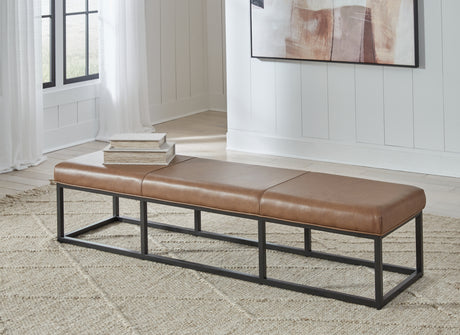 Furniture City Slidell - Ashley Furniture - Joston Accent Bench - Accent Bench / Caramel / 71"W x 19"D x 16"H - A3000693