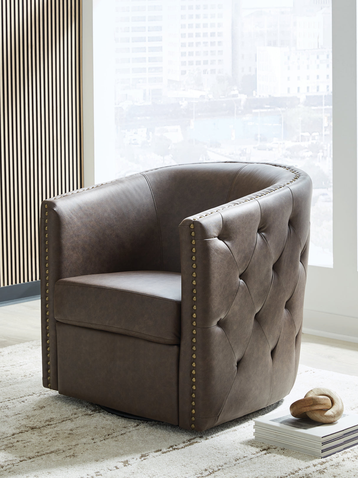 Furniture City Slidell - Ashley Furniture - Brentlow Swivel Accent Chair - Swivel Accent Chair / Granite - A3000741