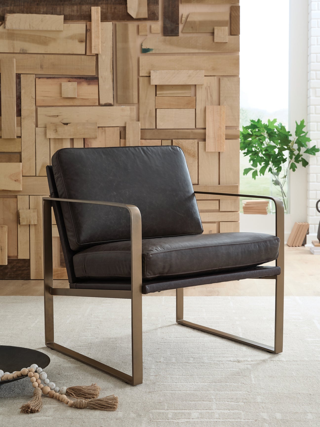 Furniture City Slidell - Ashley Furniture - Bradett Accent Chair - Accent Chair / Dark Brown/Gold Finish - A3000763