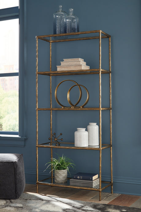 Furniture City Slidell - Ashley Furniture - Ryandale Bookcase - Bookcase / Antique Brass Finish - A4000441